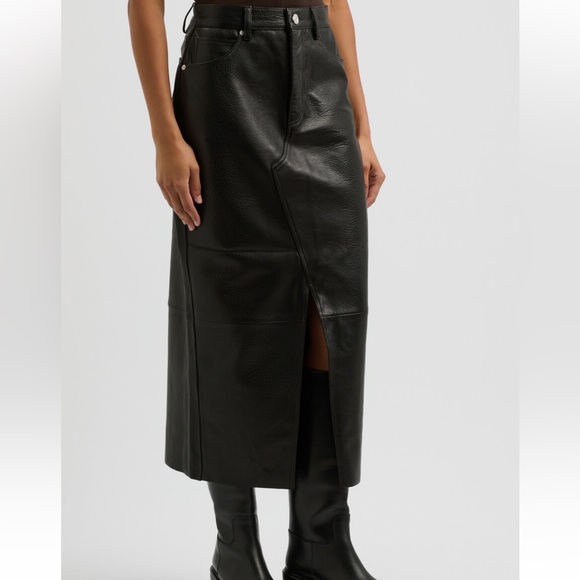 Frame Leather Midi Skirt - Picture 2 of 11